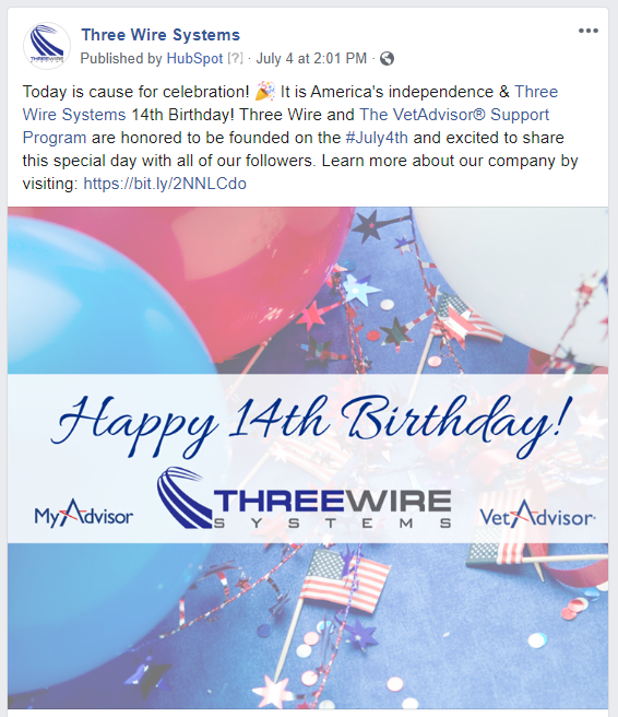 Happy Birthday Three Wire Post of the month